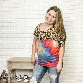 "Girls Just Wanna" Tye Die & Animal Print  Top