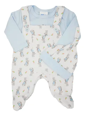 Rabbit 3 Piece Gift Set - Blue : Dungarees, Top & Hat