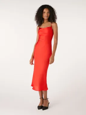 Riviera Midi Dress in Red