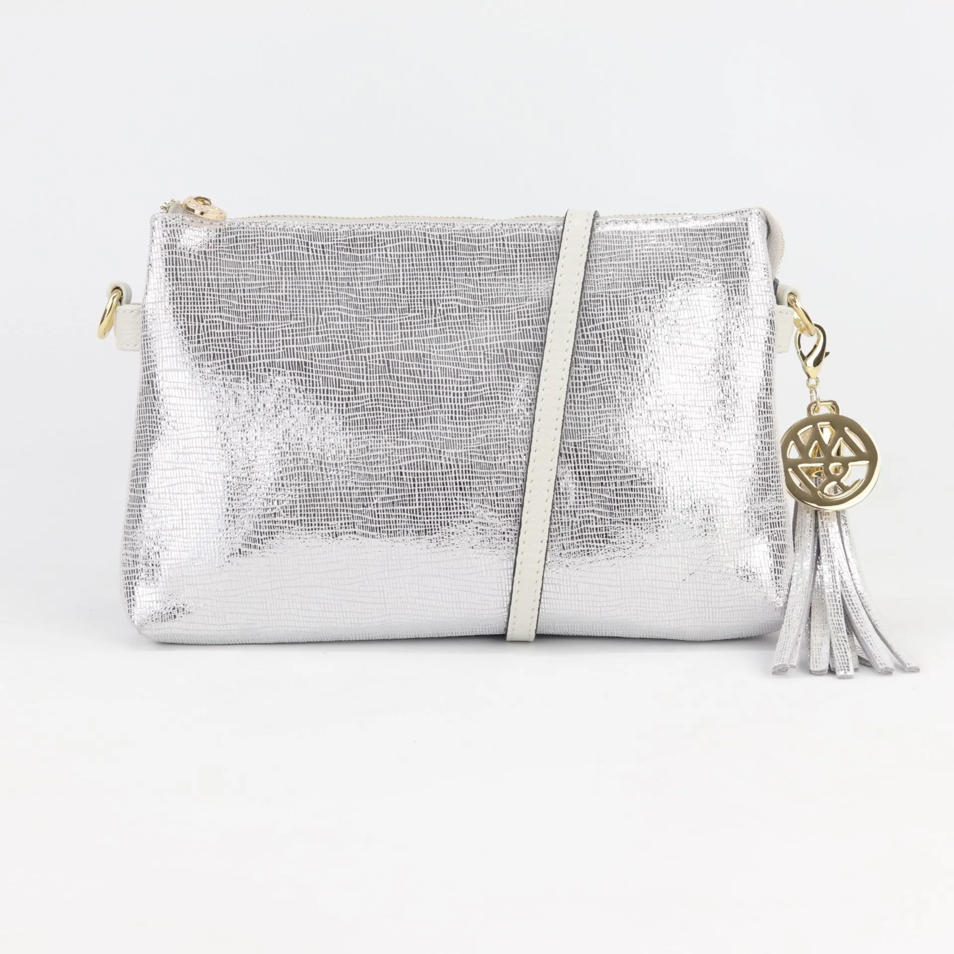 Ruby leather or suede clutch crossbody bag