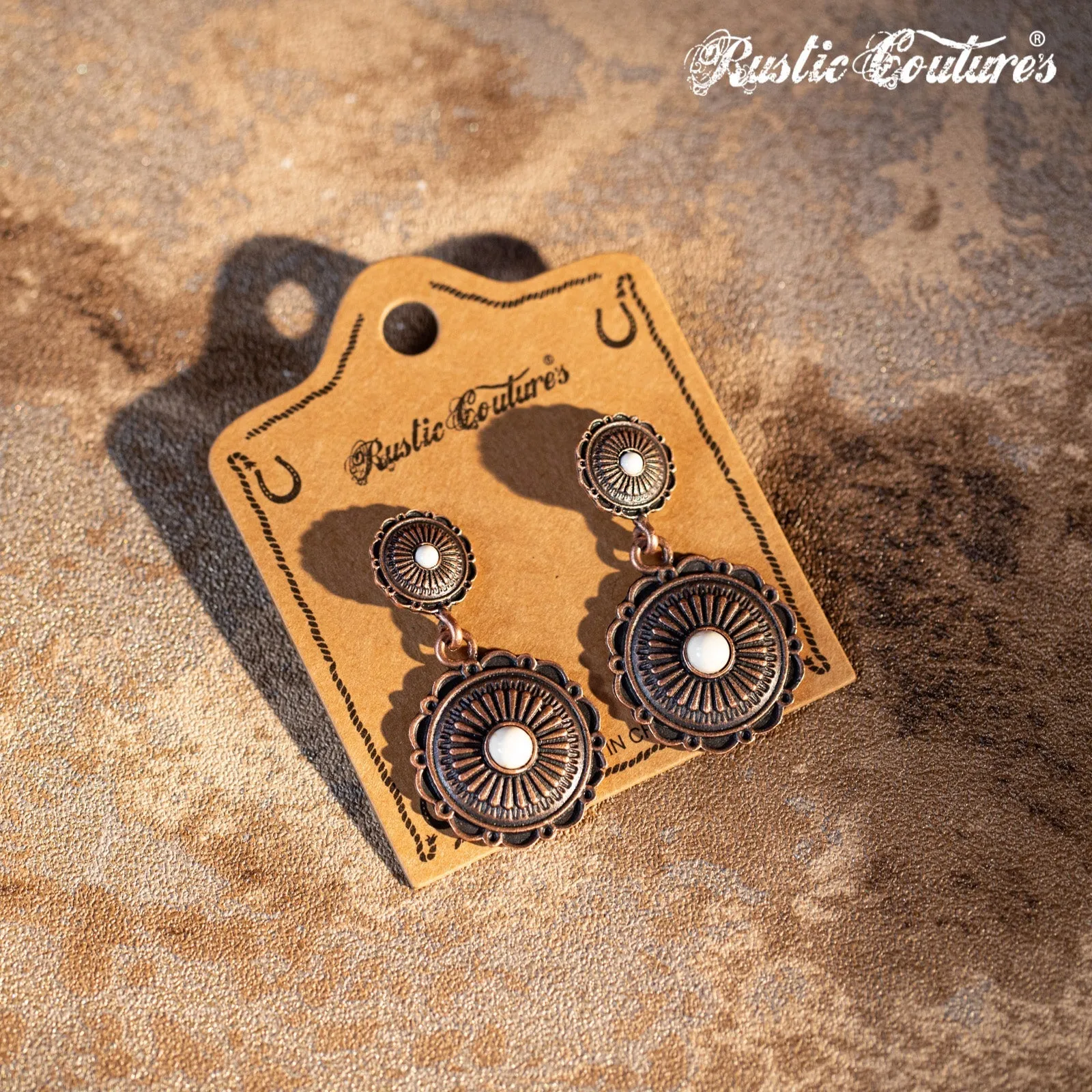 Rustic Couture's Navajo Natural Stone Concho Dangling Earring