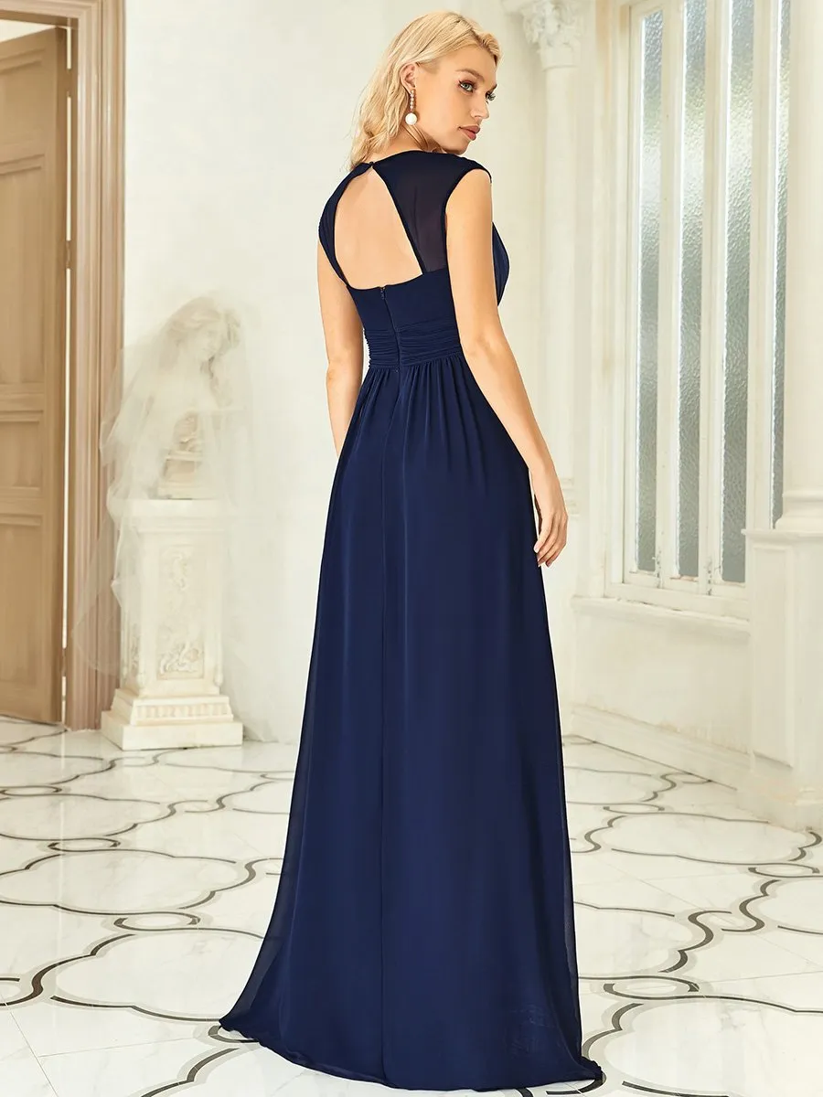 Sleeveless Floor Length V Neck Wholesale Bridesmaid dresses