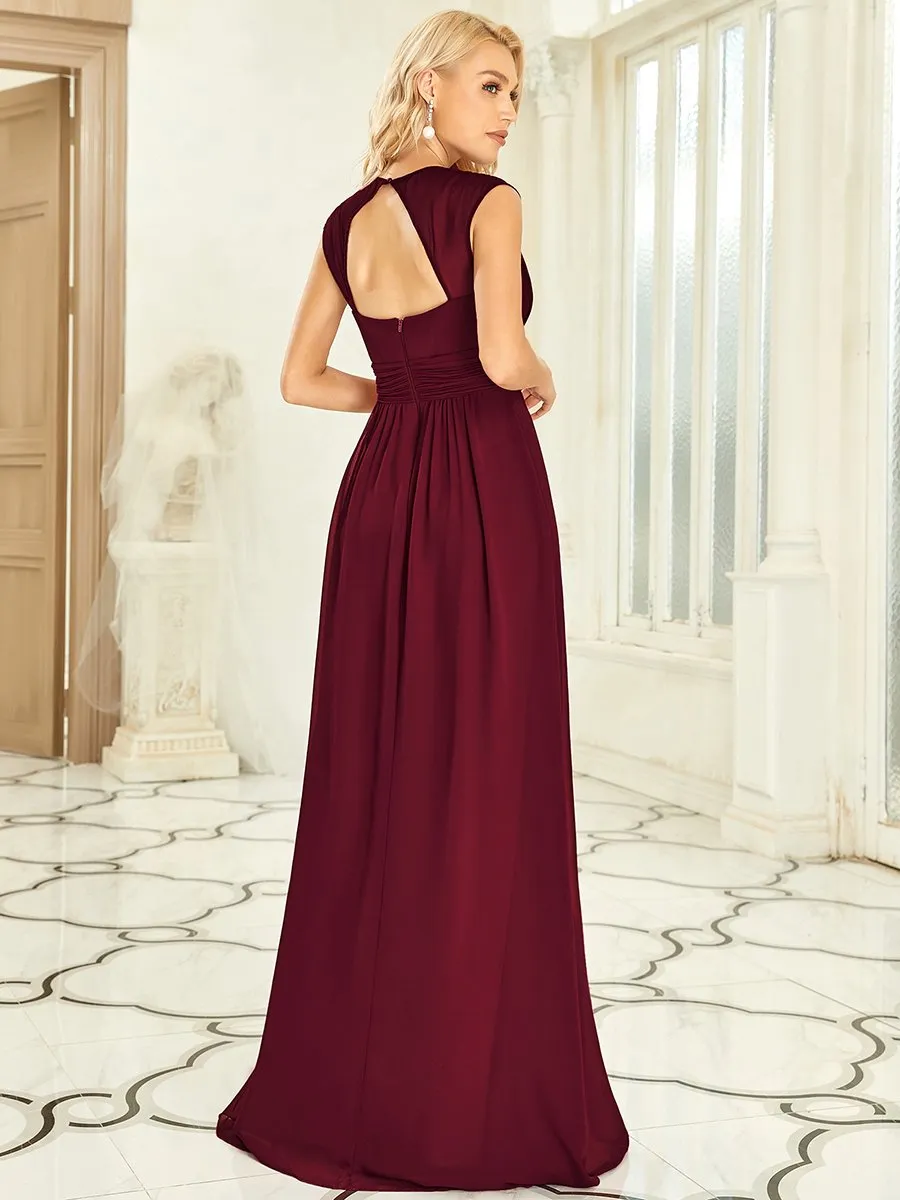 Sleeveless Floor Length V Neck Wholesale Bridesmaid dresses