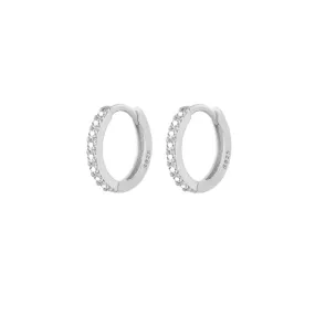 Small 9mm Pave Eternity Hoops