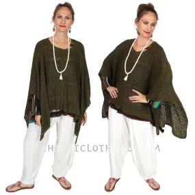 Sunheart hi-low Ruana Jacket Boho cover up Fits Small-Plus Hippie Chic