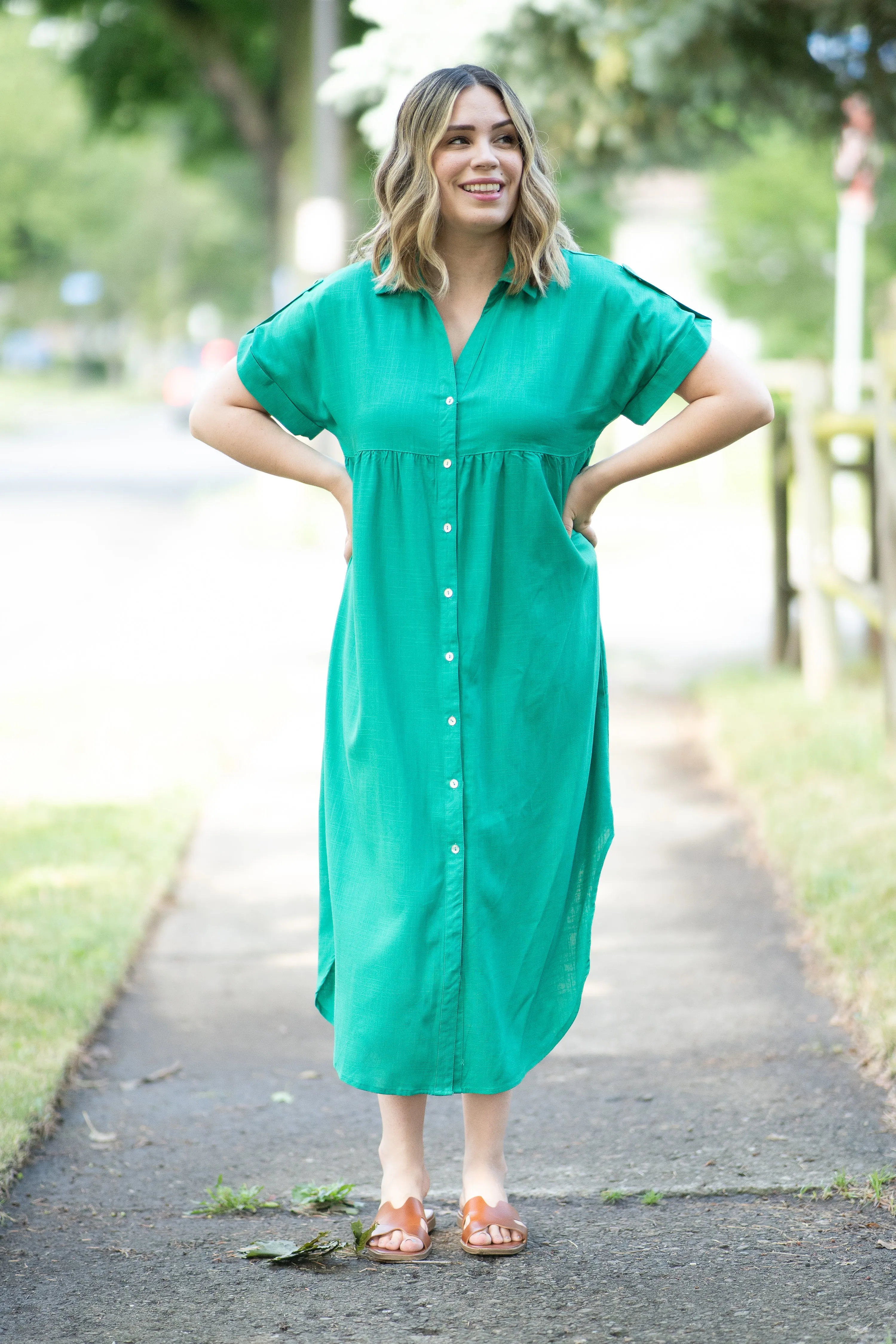 The Katie T-shirt Dress in Kelly Green