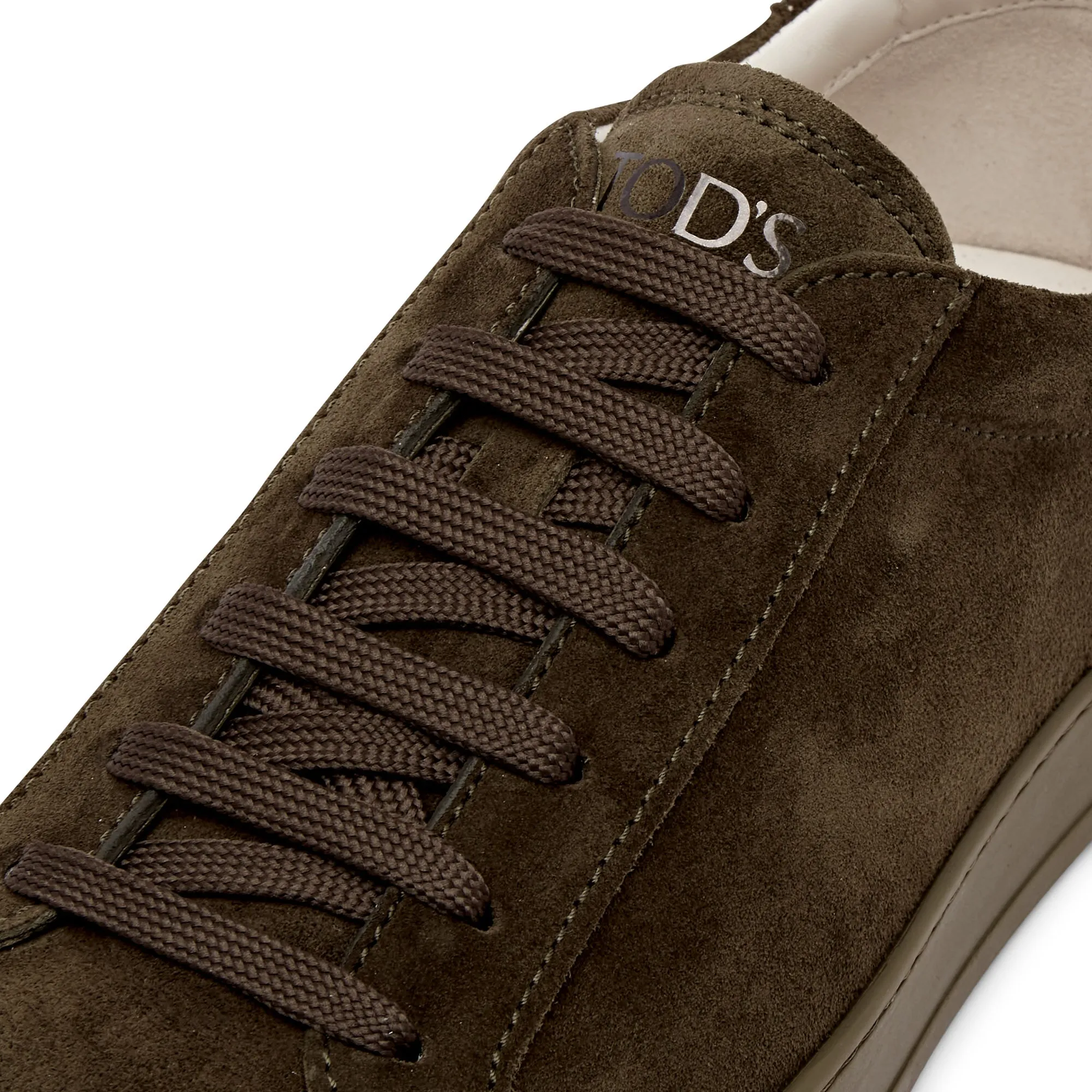 TOD's Low Top Suede Trainer (Khaki Brown)