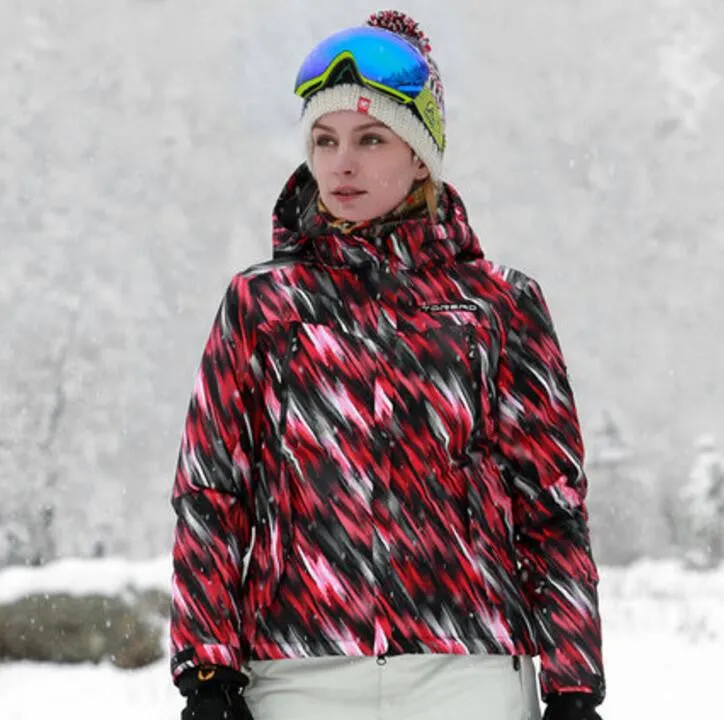 TOREAD Print Red Color Classical Ski Jacket