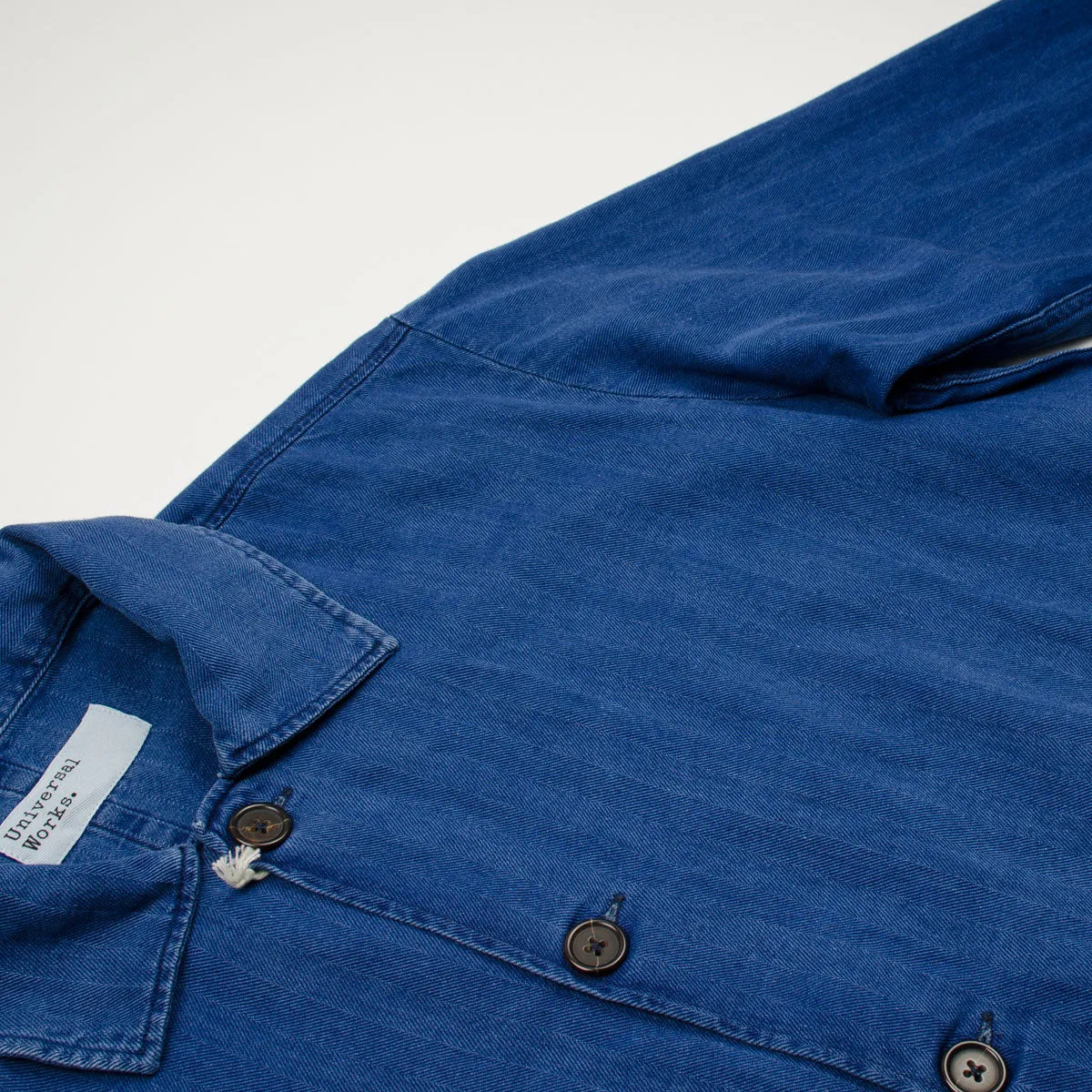 Universal Works - Travail Shirt Herringbone Denim - Washed Indigo