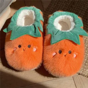 Warm Plush Vegetable Slippers