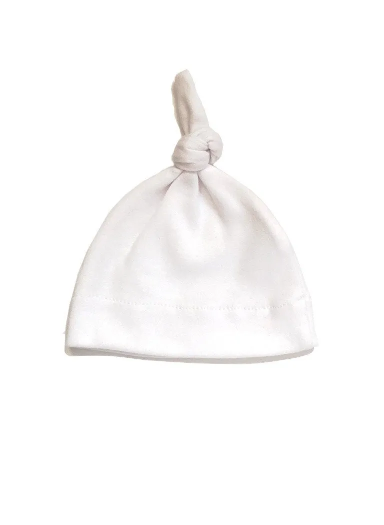 White Knotted Premature Baby Hat