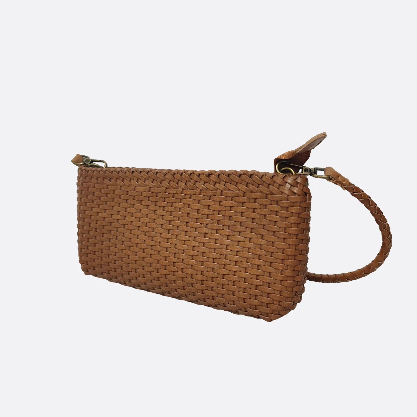 Women's genuine handwoven cowhide leather handbag Vivien design